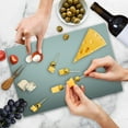 thumbnail image 4 of Digital Cutting Board, Pastel Greyscale Halftone Dots Design, Decorative Tempered Glass Cutting and Serving Board, Large Size, Grery and Pale Grey, by Ambesonne, 4 of 5