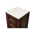 thumbnail image 2 of 17-inch Medium Walnut Antique Brass Finish Bathroom Cabinet with White Marble Counter Top - Bellaterra Home, 2 of 3