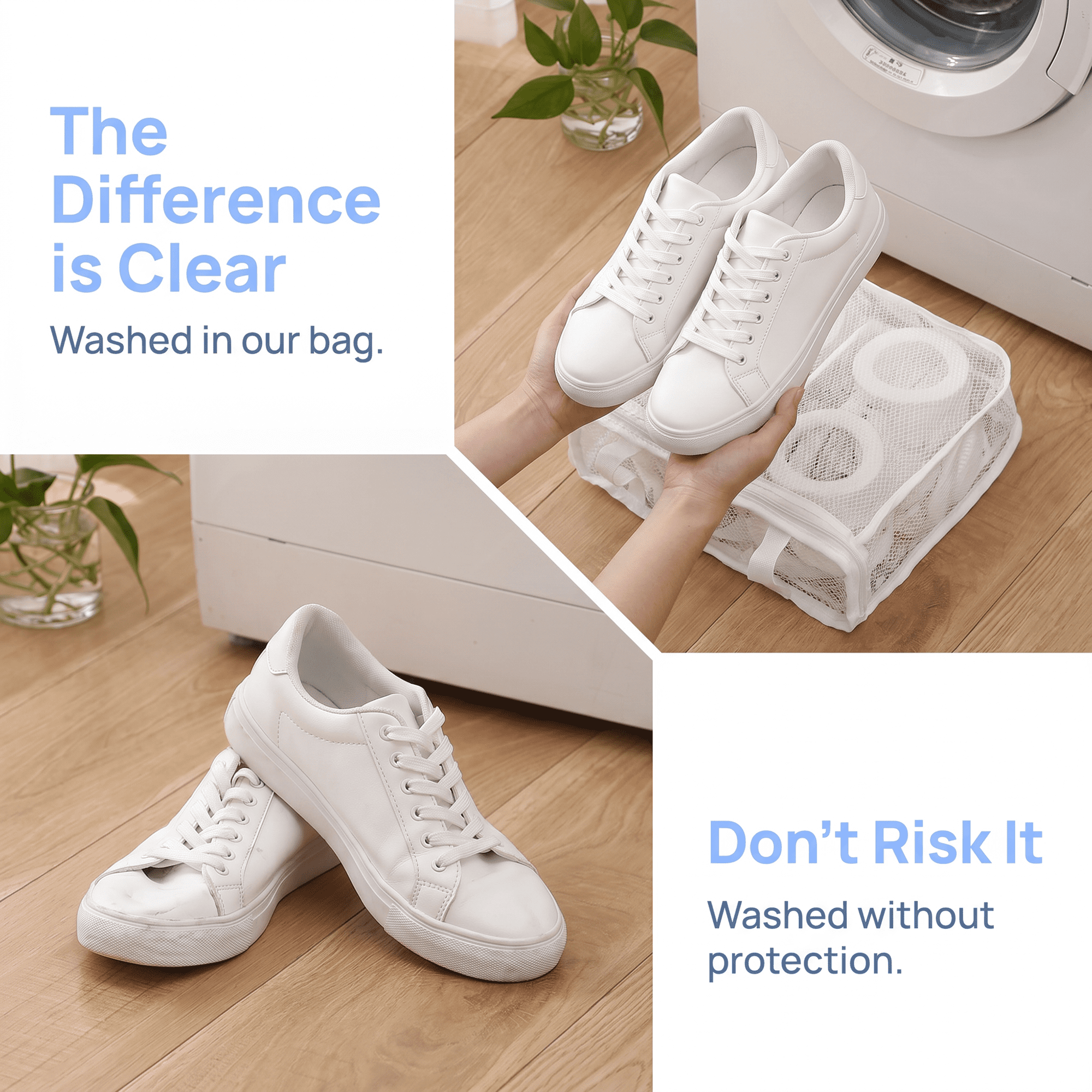 Unique Bargains 1 Pack Polyester Mesh Laundry Shoe Bag for Washing Machine White 11"x9.6"