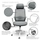 thumbnail image 3 of Silla de Oficina Gris Estilizada Ejecutiva con Cabecera TOPLIVING Top Living Silla gris Estilizada ejecutiva con cabecera, 3 of 6