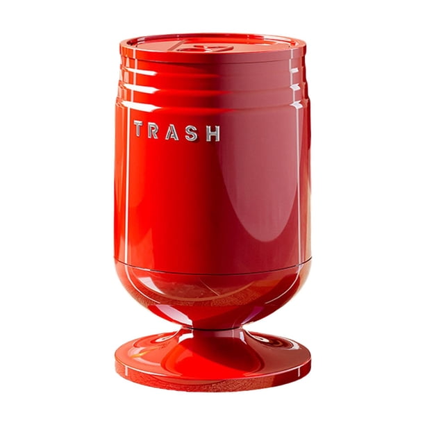 Cubo de basura con tapa, multiusos, para el hogar, para dormitorio Rojo