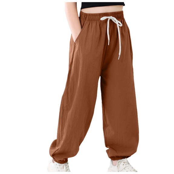 KPOPLK Boys Hiking Pants Lightweight Athletic Jogger Toddler Quick Dry Track Sweatpants for Kid Boys Casual Clothes 3t 4t 5t 6t 7t 8t 9t 10t Size 5-6 Years,Coffee