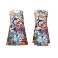 thumbnail image 7 of Yiaed Vibrant Leopard In Flowers Print Women's Sleeveless Dress, Loose Fit Summer Dress, Casual Sleeveless Dress for Women, 7 of 7
