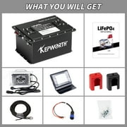 KEPWORTH 36V 100AH Lithium Battery for Golf Cart, LiFePO4 Batteries with 200A BMS, 4000+ Rechargeable Deep Cycle, Grade A Lithium Iron Phosphate Cells, with A Smart Battery Monitor & 20A Charg