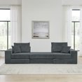 thumbnail image 6 of Miniyam Corduroy Modular Sofa, Cloud Couch Deep Seat Sectional with Pillows and Ottoman, No Assembly Required, Living Room Furniture, Grey, 6 of 10