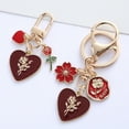 thumbnail image 3 of 3 piezas llavero con borlas de rosas para mujeres y niñas, regalos, bolsos, accesorios, 3 of 5