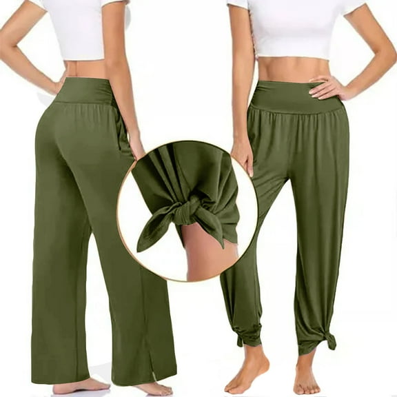 Women's Wide Leg Pants Yoga Pants with Pockets - Casual Loose Yoga Trouser Pants Sweatpants Lounge Pajama Pants Women Long Pants, S-2XL