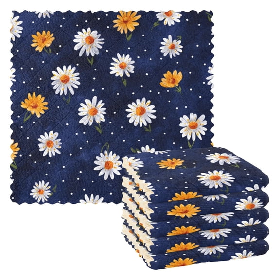 6 Pieces of Kitchen Towels 11x11Inch Kitchen Dish Cloths Kitchen Dish Towels Reuseable Cleaning Cloths Airy Breath Pattern
