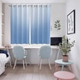 thumbnail image 5 of Blue Ombre Kitchen Curtains 72 Inch Length, Modern Minimalist Gradient Aesthetic Grommet Top Bedroom Living Room Curtains, Light Filtering Cafe Curtain Drapes 2 Panels Set 104''x72'', 5 of 9