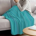 thumbnail image 3 of Turquoise Stripes Blanket Soft Cozy Warm Throw Blanket for Couch, Plush Fuzzy Flannel Fleece Blankets for Sofa, Modern Abstract Art Striped Farmhouse Bed Blankets Lightweight Gifts for Women, 30"x40", 3 of 9