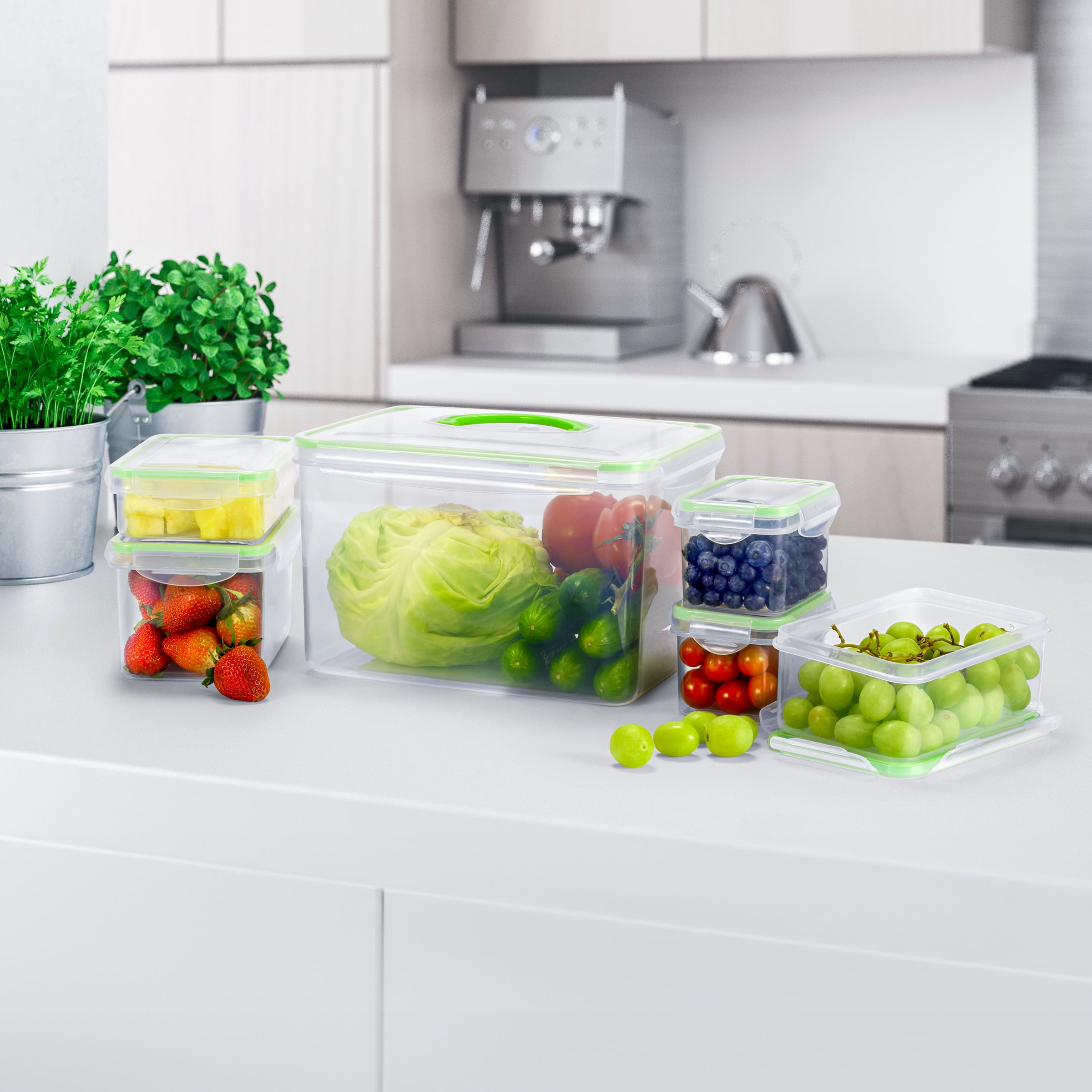 Sorbus 6-Piece Airtight Storage Containers with Snap-on Lids, BPA-Free, Kitchen & Home