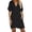 Black, variant on ANINEO Dresses For Women Beach V-Neck Loose Tiered Cover Up With Pockets Casual Vacation For Pool And Holidays Solid Color Short Sleeve Birthday Dress