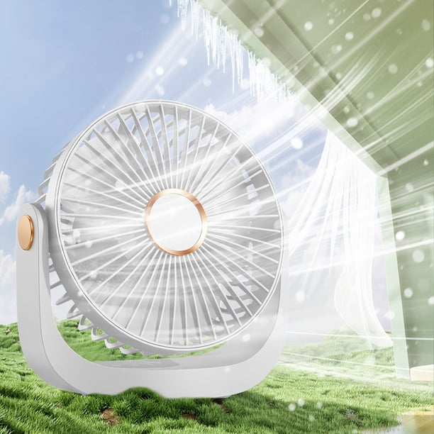 Ventilador pequeño de escritorio alto, silencioso, recargable, para oficina, dormitorio de estudiantes, ventilador portátil