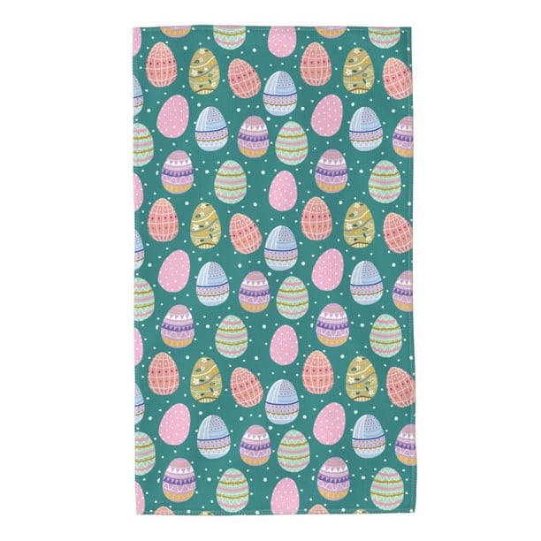 Balery Colorful Easter eggs Toalla de Microfibra Premium con Estampado – 27.5x16 pulgadas, Alta Absorción, Suave y Aterciopelada, Secado Rápido