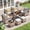 Blue, variant on MEISSALIVVE 7 Pieces Patio Furniture Set with Dining Table, Outdoor Wicker Conversation Set with Wood Armrest Chairs, 2 Ottomans, Gray