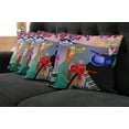 thumbnail image 2 of Ambesonne Music Throw Pillow Cover 4 Pack, Band of Stick, 20", Multicolor, 2 of 6