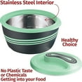 thumbnail image 5 of Pinnacle Thermoware 3-Pc 1qt, 2qts, and 2.6qts Insulated Bowl with Lid Casserole Dish Set, Green, 5 of 7