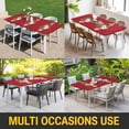 thumbnail image 5 of Cherry Blossoms Table Cloths for 4 Foot Rectangle Tables, Japanese Spring Floral Leaves Rustic Red Patio Waterproof Elastic Fitted Tablecloths, Washable Rectangular Table Cover for Camping, 5 of 8