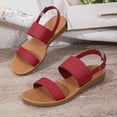 thumbnail image 4 of Bkhluea Women Double Strap Slingback Wedge Sandals Adjustable Buckle Comfortable Footwear For Beach Travel Daily Casual Outdoor Activities, 4 of 7
