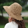 thumbnail image 6 of Fancifize Women Panama Straw Hats Wide Brim Breathable Sun Protection Beach Vacation Outdoor Fishing Sunshade Hat, 6 of 7