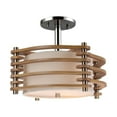thumbnail image 4 of Woodbridge Lighting Steps 3-light Wood & Fabric Semi Flush Fixture in Espresso, 4 of 4