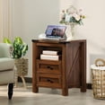 thumbnail image 5 of Joaxswe Nightstand with Charging Station, Bedside Table Night Stand with 2 Storage Drawers for Bedroom, Brown, 5 of 9