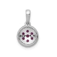 thumbnail image 3 of Real 14kt White Gold Diamond and .28 Ruby Circle Pendant; for Adults and Teens; for Women and Men, 3 of 4