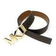 thumbnail image 6 of Michael Kors 38mm Leather Reversible MK Logo Plaque Buckle Belt (Brown/Luggage, Extra Large), 6 of 6