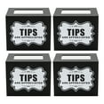 thumbnail image 4 of 4 Pack Acrylic Tip Boxes, Tip Jar Donation box, Acrylic Tip Jar Box, 6 x 4 x 5 Inch Tip Collection, Donation, (Black, Clear), 4 of 9