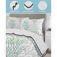 thumbnail image 4 of Quilts Twin-XL Size Bedding Set, Sage Green Coral Coastal Lightweight Quilted Comforter, Summer Beach Seaside Nautical Soft Reversible Bedspread Coverlet with Pillow Covers for All Season, 68" x 98", 4 of 7
