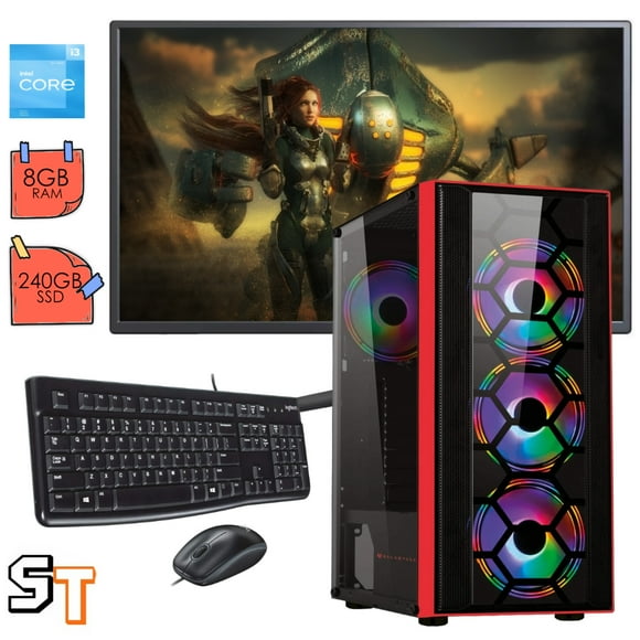 PC gamer i3 12100 Super Tienda RAM 8GB SSD 240GB 500W 80+ monitor 19.5"