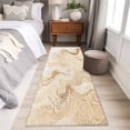 thumbnail image 5 of Marble Washable Runner Rugs 2'x6', Abstract Fluid Art Beige Brown Marble Texture Modern Low Pile Throw Entryway Rug Non-Slip Sturdy Edge Binding Carpet for Indoor Bedside Entrance Bedside, 5 of 9