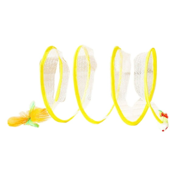 Tunnel Pliable pour Chat avec Tissu Froissé Tube de Jeu Pliable / 25x25cm Design Compact pour Chats d'Intérieur (Couleur Variable)
