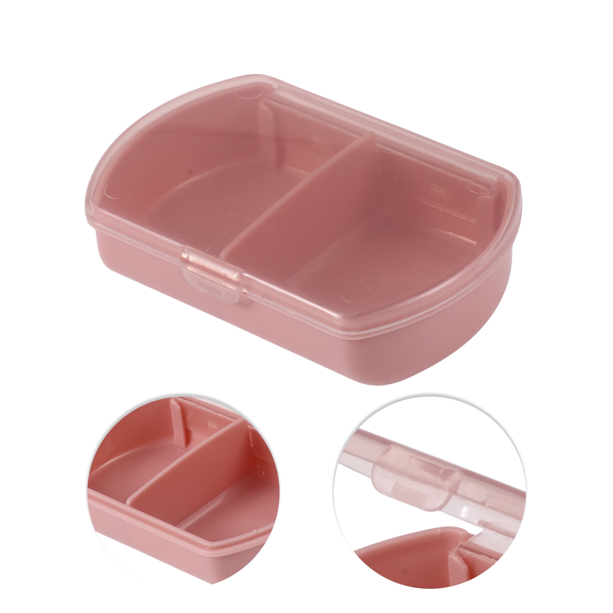 Unique Bargains 2 Compartment Pill Case for Travel 1 Pc Cameo