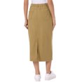 thumbnail image 3 of INSPIRE CHIC Denim Skirt for Women Elastic Waist Split Back Pockets Maxi Length Long Jean Skirts L Khaki, 3 of 6