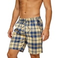 thumbnail image 2 of Trikvn Mens Plaid Shorts Drawstring Elastic Waist Breathable Comfy Bermuda Shorts with Pockets Summer Relaxed Fit Beach Vacation Bottoms, 2 of 6