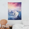 thumbnail image 3 of Chilfamy  Europe Tapestry, Mountain Peak Snowy Winter Colorful Sky Sunbeams Adventure Austria, Wall Hanging for Bedroom Living Room Dorm,30x40 Inch, Coral Night, 3 of 7
