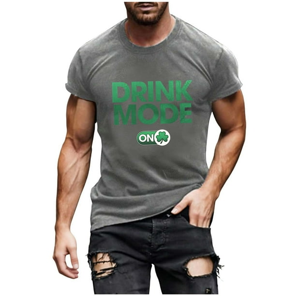 Tops para hombre, blusas y camisas de cuello redondo y manga corta para hombre. Camiseta informal de cuello redondo estampada de moda para hombre. Camisa de manga corta. Blusa para hombre.