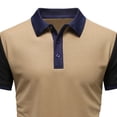 thumbnail image 3 of Men's Casual Polo Shirts Short Sleeve Collared Pullover Knit Classic Golf Polo Sweaters Big and Tall Size M-4XL Khaki, 3 of 4