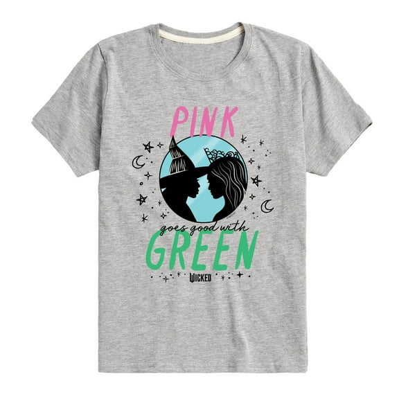 Wicked - Pink Goes Good With Green - Boys Toddler and Youth Short Sleeve Graphic Tee
