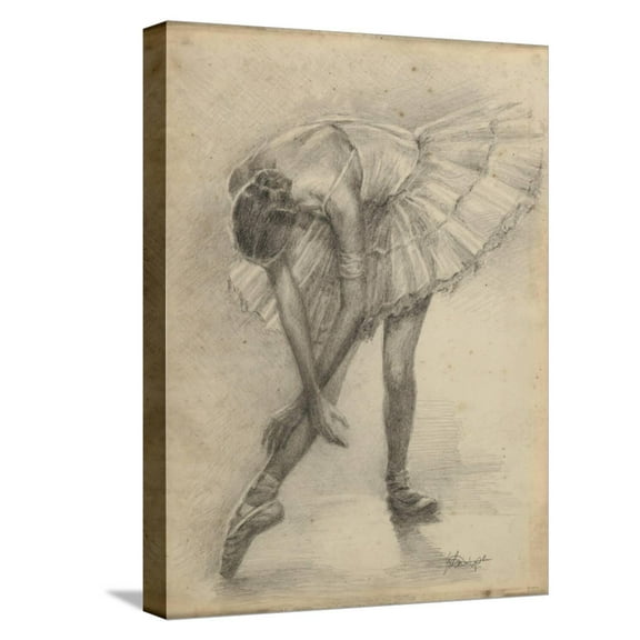 Art.com Antique Ballerina Study II Stretched Canvas Print Wall Art by Ethan Harper, 12" x 16"