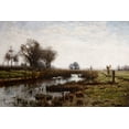 thumbnail image 2 of Steele, Theodore Clement 24x17 Gold Ornate Wood Framed with Double Matting Museum Art Print Titled - Late Afternoon-Dachau Moor, 2 of 4