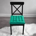 thumbnail image 2 of My Infinity Store 16" Plush Square Tufted Chair Pad/Cushions Tie-Backs (Green, 2 Piece), 2 of 5