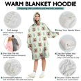 thumbnail image 5 of Green Highland Cow Flower Pattern Wearable Oversized Blanket,Wearable Blanket Hoodie for Adults,Cozy Hooded Blankets with Super Pockets,Super Warm Fuzzy Pullover for Women & Men, 5 of 6