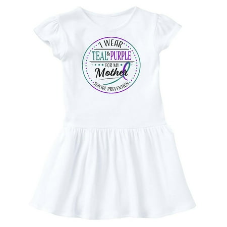

Inktastic Suicide Prevention- I Wear Teal and Purple for My Mother Gift Toddler Girl Dress