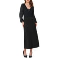 thumbnail image 2 of INSPIRE CHIC Women's Satin Maxi Skirt High Waist Formal A-Lined Evening Cocktail Mermaid Skirts S Black, 2 of 6