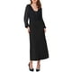 thumbnail image 2 of Falda Maxi de Satén para Mujer Inspire Chic, Cintura Alta, A-Line, Formal, de Noche, Cóctel, Estilo Sirena, 2XL, Negra, 2 of 6