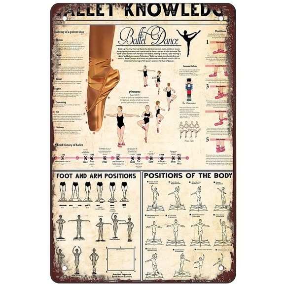 Retro Funny Metal Sign Sheet Signs Tin Sign,Ballet Knowledge’ 8 x 12 Inches