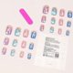 thumbnail image 4 of Uñas postizas acrílicas artificiales con degradado colorido, cuadradas medianas, con diseño jaspeado, cobertura total, reutilizables y brillantes., 4 of 5