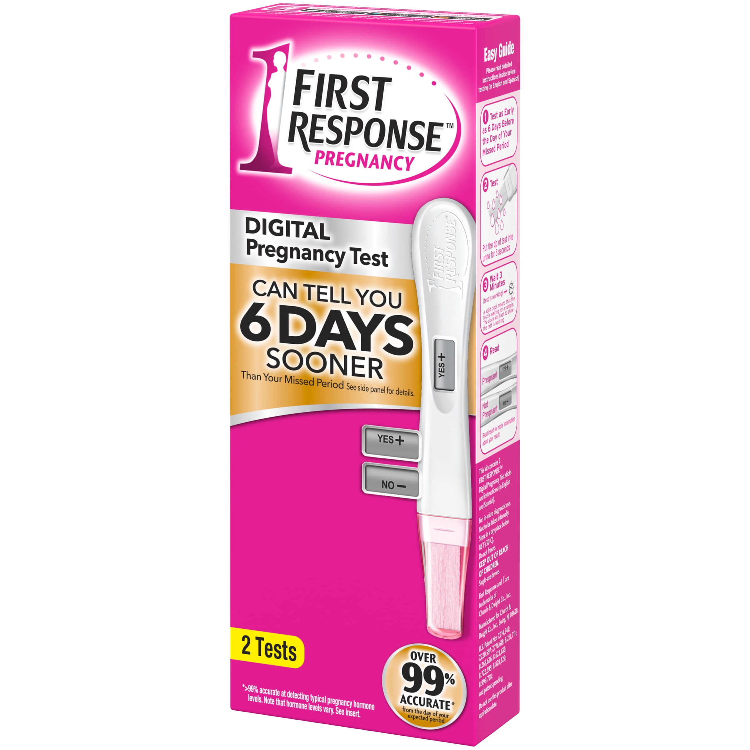 First Response Pregnancy Tests Gold Digital Early Result With Due Date Calculator 2 Count Box Walmart Com Walmart Com